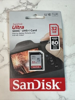 SanDisk Ultra 32GB SD SDHC Flash Memory Card Class 10 80MB/s 533X UHS-I HD (P) - Image 1 of 3