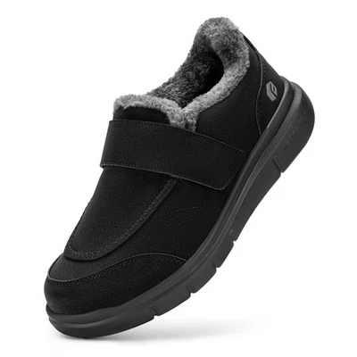Zapatillas de invierno FitVille para hombre de ancho ancho zapatos informales sin cordones para interiores y exteriores Foto 1 de 4
