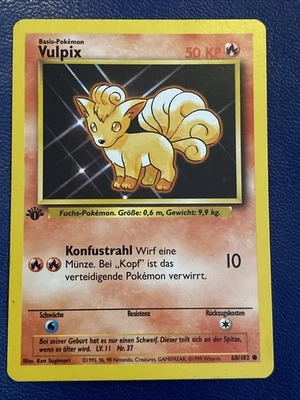 1st Edition Vulpix 68/102 NM German Base Set Pokemon Card TCG Near Mint - Image 1 of 2
