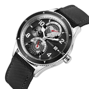 Reloj Pulsera Lujo Hombre Luminoso Cinta Adhesiva Impermeable Reloj de Negocios (Negro) - Imagen 1 de 7