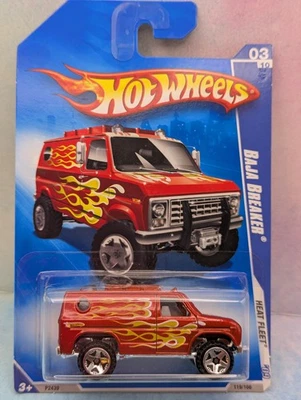 2009 i Hot Wheels BAJA BREAKER van #119/166🔥vermelho queimado;ou5 ∞HEAT FROTTE∞z3 - Imagem 1 de 2