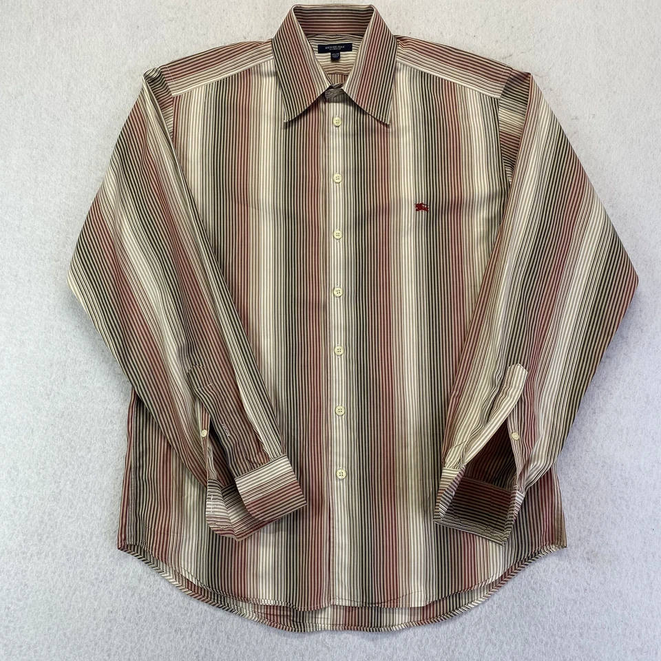 Burberry Shirt Mens Medium 15.5 Striped Button Up London Made in UK Classic - Image 1 of 4