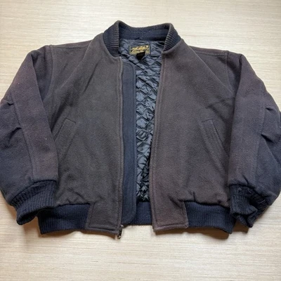 Eddie Bauer Wool Varsity Vintage Jacket 90s Faded Broken Zipper Medium Men’s - Image 1 of 4