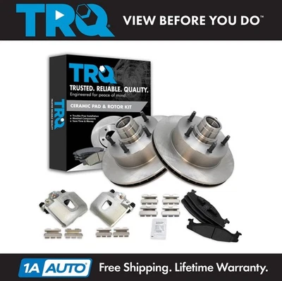 TRQ Front Brake Pads & Rotors For 1994-2002 Ford E-150 Econoline 1994-1996 F-150 - Image 1 of 4