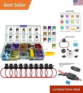 12V KFZ Sicherungsschutz Kit - 120 Multi-Size Sicherungen mit Abzieher enthalten - Bild 1 von 11