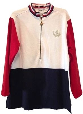 Sudadera De Colección Patriótica Koret Brighton En Capas Cremallera Adornada con Corazón Top M Foto 1 de 4