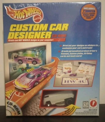 Запечатанный Hot Wheels Заказной Автомобильный Дизайнерский CD-ROM с Белым VW Drag Bus! ПК 1997 - Изображение 1 из 4