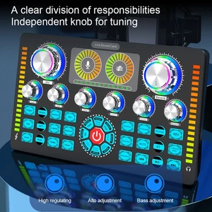 Live Sound Card Mixer Recording Desktop Singing DC 5V Type-C 3-speed N ZZZ - Zdjęcie 1 z 7