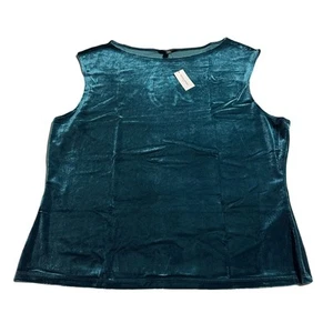 Banana Republic Factory Size XXL 2XL Green Velvet Tank Top Boatneck Velour NWT - Picture 1 of 7