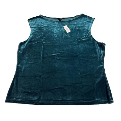 Camiseta sin mangas Banana Republic Factory talla XXL 2XL terciopelo verde cuello barco terciopelo nueva con etiquetas Foto 1 de 4