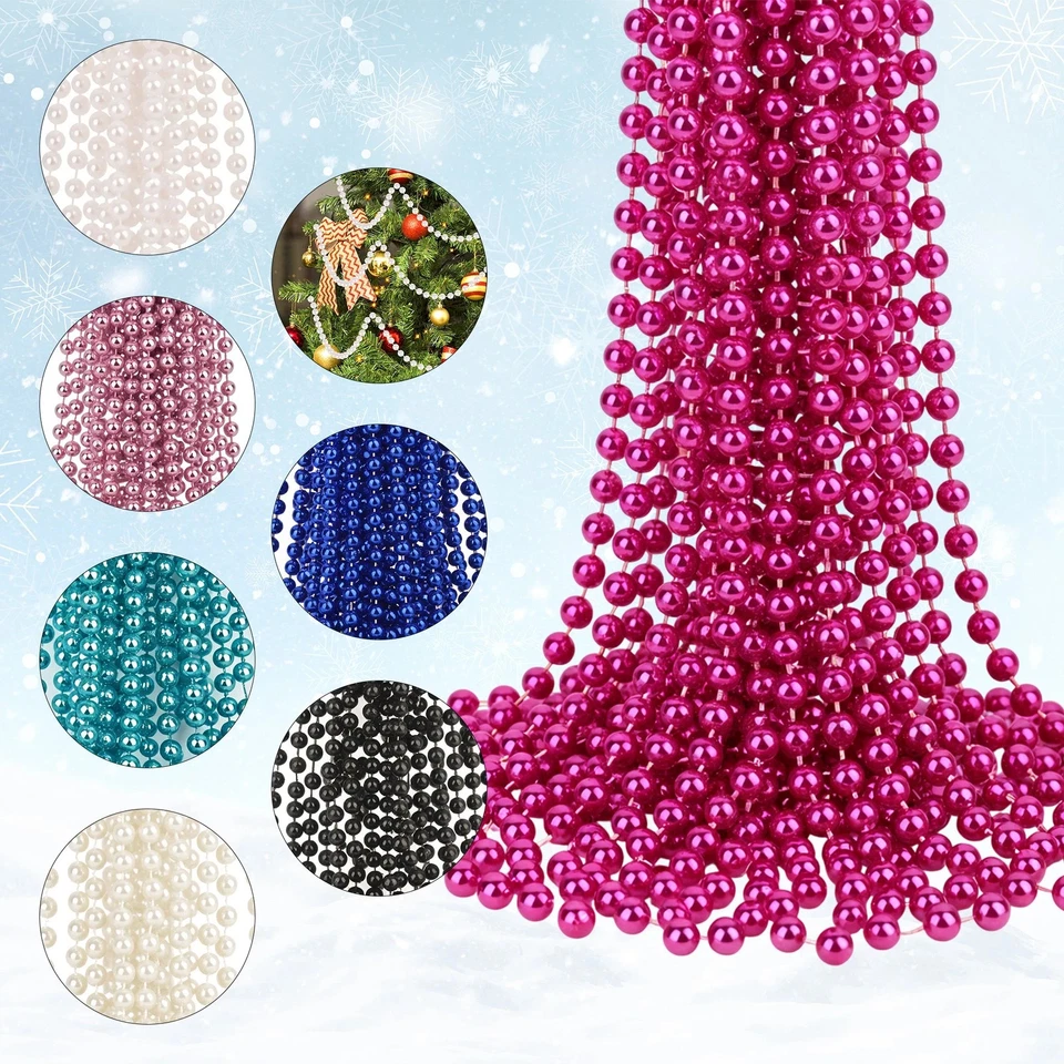 9M Weihnachtsperlen Hängende Girlande XMAS Baumkranz Perlenkette Dekorationen - Bild 1 von 1