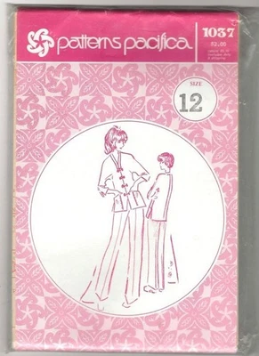 Pattern Pacifica Top With Contrast Color, Pockets & Pants Size 10-16 NEW Vintage - Image 1 of 2