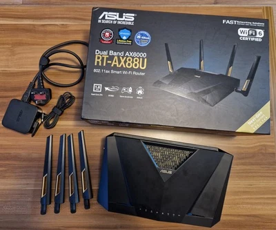 Asus AX-88U AX6000 Gaming Router Dual-Band WiFi6 8 Gigabit Ethernet Ports - Image 1 of 4