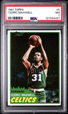 1981-82 Topps Cedric Maxwell #5 PSA 7 Near Mint - Image 1 of 2