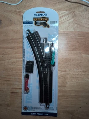 Bachmann EZ Track HO Scale Left Remote Turnout Switch Nickel Silver Track 44561 - Image 1 of 2