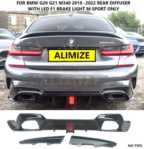 PER BMW SERIE 3 G20 G21 M340I PERFORMANCE PARAURTI POSTERIORE F1 LED DIFFUSORE LABBRO ALA - Foto 1 di 9