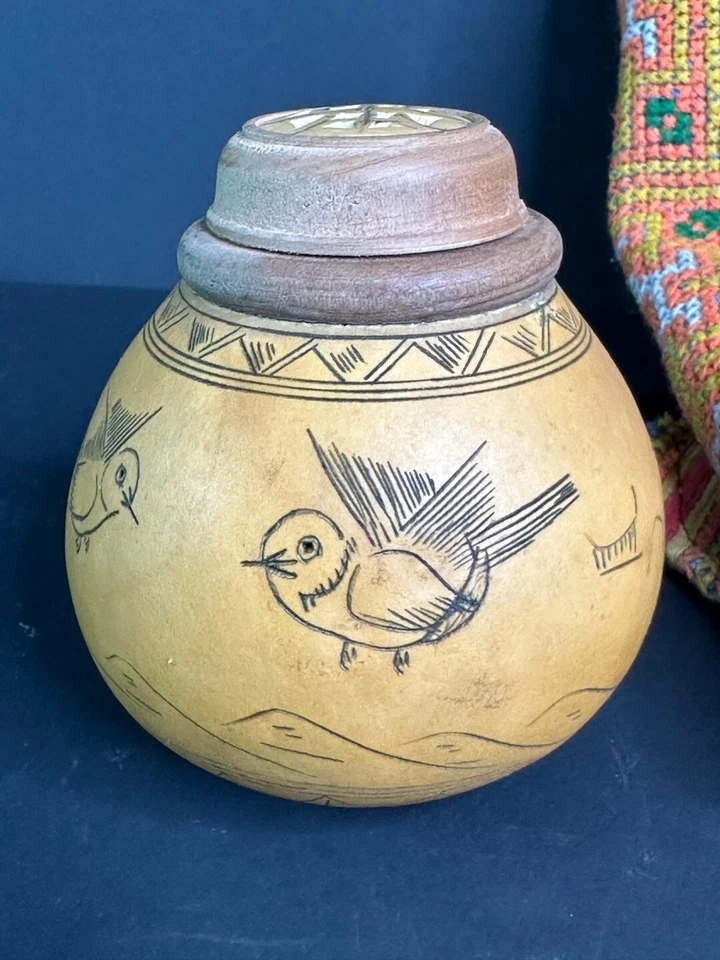 Old Chinese Cricket Holder with Carved Birds …beautiful collection and display - image 1 of 4