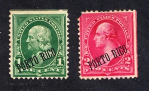 PUERTO RICO SCOTT # 210a 211a OVERPRINT ISSUE OF 1900 MINT NG H1871 - Picture 1 of 2