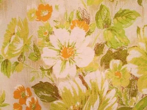 Tessuto Vintage Mid Century Rayon Acetato Drappeggio Tappezzeria Arancione Lime 2 pz 45x182 - Foto 1 di 12