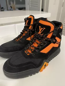 Louis Vuitton Orange & Schwarz High Top Trainer Wandern Wanderstiefel Turnschuhe Gr. 12 - Bild 1 von 6