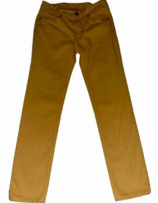 Pantalones de mezclilla Loro Piana de algodón para mujer talla 40 entrepierna 27 mostaza picante hechos en Italia Foto 1 de 4