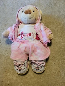 Build a Bear Teddy Tan Plush BAB Workshop Stuffed Animal - 16" W clothes & shoes - Picture 1 of 7