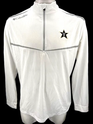 NUEVA Camisa Vanderbilt Commodores Columbia Golf Omni-Mecha Blanca 1/4 Cremallera LS Para Hombre L Foto 1 de 4