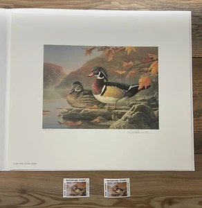 2002 NEW JERSEY - State Duck Stamp Print **JOE HAUTMAN** with 2 Stamps! - Picture 1 of 6
