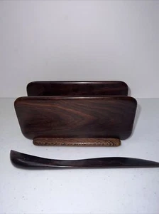 Mountain Top Box Works Wooden Desk Set Mail Caddy And Letter OpenerVintage - Picture 1 of 7