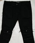 Men's Valabasas Black Fringe Cargo Stacked Button  fly Jeans Size 38X36  Memphis