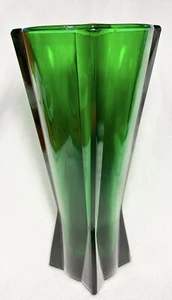 VTG Anchor Hocking Vase Forest Green Mid Century MCM Atomic Rocket Glass Vase 9" - Picture 1 of 7