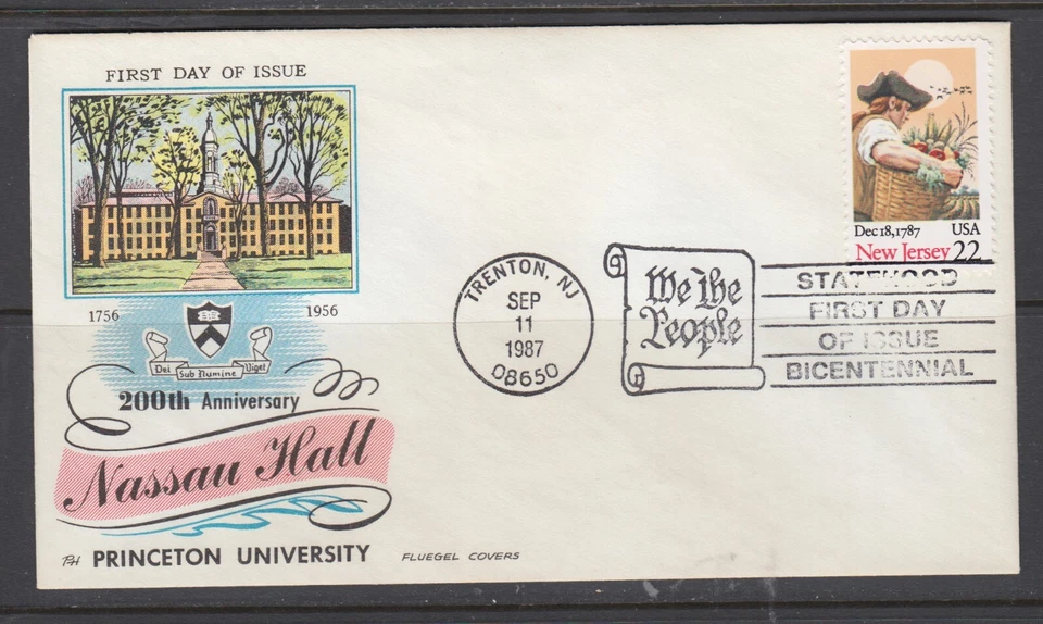 US Sc 2338 FDC. 1987 Constitution, 22c NJ, Fluegel cachet, fresh, bright, VF - Image 1 of 1