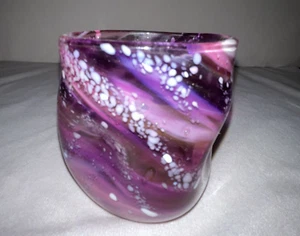 Snazzy Glass 2013 Glass Tumbler Purple Art Handmade St. Louis Third Degree - Picture 1 of 4