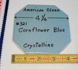 1 pc. Octagon Ceramic Tile 4-1/4" *Cornflower Blue* Crystalline American Olean  - Picture 1 of 12
