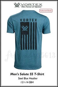 VORTEX OPTICS Men's Salute SS T-Shirt  Steel Blue Heather 121-14-SBH Auth Dealer - Picture 1 of 6