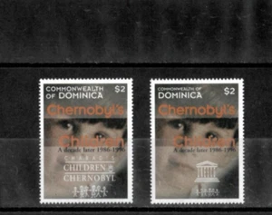 Dominica 1997 - Chernobyl's Children - Juego de 2 estampillas - Scott #1966-7 - MNH - Imagen 1 de 1