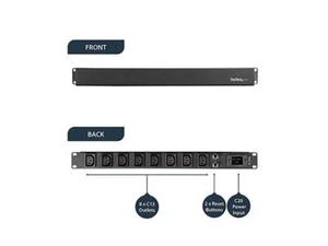 StarTech PDU08C13H 8-Port Rack-Mount PDU with C13 Outlets - 10 ft. Power Cord - Picture 1 of 5