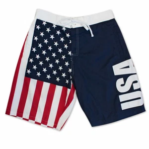 Men's American Flag USA Board Shorts Blue - Picture 1 of 2