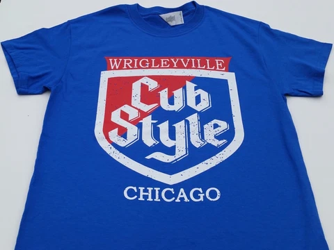 New Chicago Cubs Cub Style T-Shirt Wrigley Field Old Style Beer ( Sm - 3Xlg ) Cover