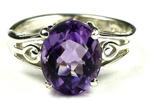 Amethyst, Solid 925 Sterling Silver Ladies Ring, SR139 - Picture 1 of 5