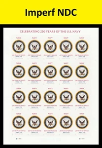 US 6004a Navy 250 Years imperf NDC sheet 20 MNH 2025 - Picture 1 of 1