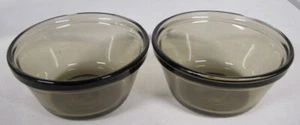 Glass: 2 Anchor Hocking 6 oz amber Custard Cups - No. 1034 - Picture 1 of 2