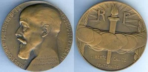 Médaille de table - Paul DOUMER président république 23 mai 1931 DAUTEL d=72,5mm - Bild 1 von 1