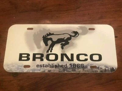 FORD BRONCO ESTABLISHED IN 1966 KICKING HORSE SHADOW LOGO PROMO LICENSE PLATE