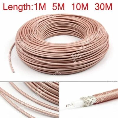 Conector de cable coaxial RF 30m RG142 50ohm M17/60 RG-142 coleta coaxial 98 ft Foto 1 de 4