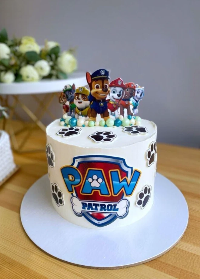 PAW Patrol Essbar Party Tortenaufleger Torte  Geburstag Zuckermasse + TEXT - Bild 1 von 4