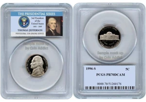 1996 S Jefferson Nickel 5C PCGS PR70DCAM - Picture 1 of 1