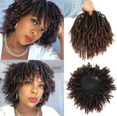 Media peluca para pelar rastas de 6 pulgadas con clips en toupee topper Locs de imitación Foto 1 de 4