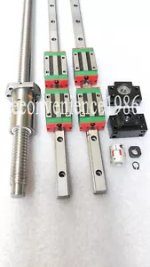 Riel lineal HGR35-500 mm y tornillo de bola anti-retroceso RM2510-500 mm y kit BF20/BK20 - Imagen 1 de 7