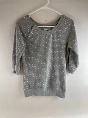 Свитер Maurices, женский маленький, серый белый, в горошек, рукав 3/4, жемчужная застежка - Изображение 1 из 4